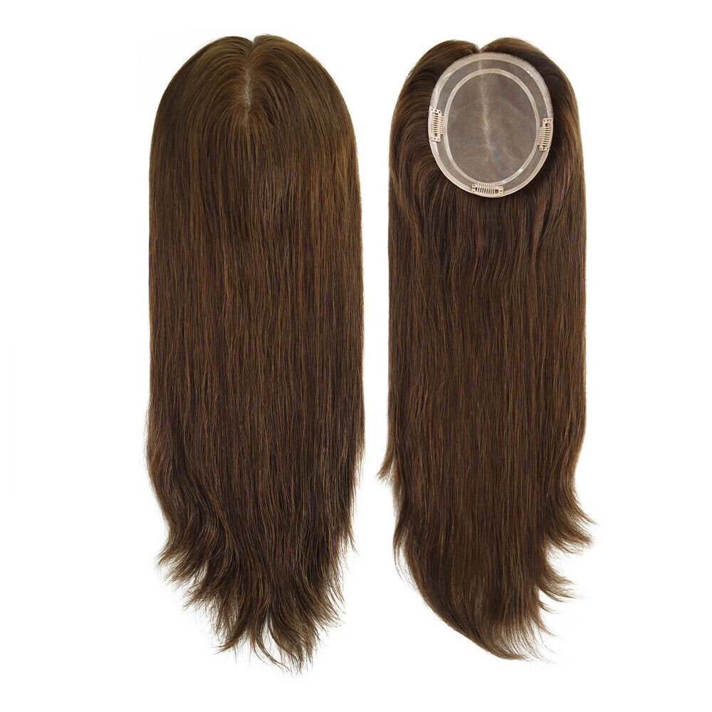 Women Topper Human Hair Top Piece European Cuticle Remy Straight Hair TP04 20''